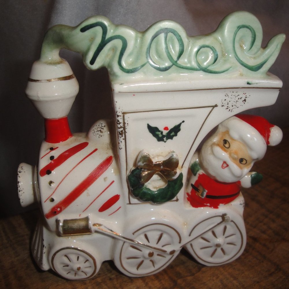 1940s/50s Ceramic Hand Painted Made In Japan Christmas Candy Contaimer Wall Hang